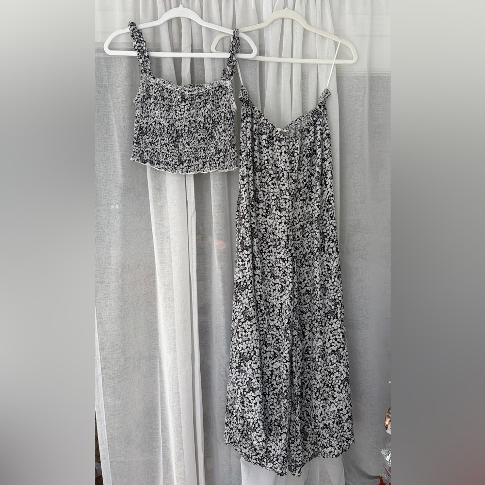 Kiwi + Punch Black and White Floral Matching Set – Size L